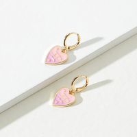 1 Pair Sweet Constellation Heart Shape Metal Enamel Women's Drop Earrings sku image 5