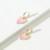 1 Pair Sweet Constellation Heart Shape Metal Enamel Women's Drop Earrings sku image 9
