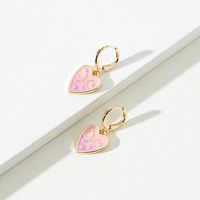 1 Pair Sweet Constellation Heart Shape Metal Enamel Women's Drop Earrings sku image 7