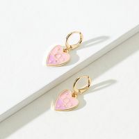 1 Pair Sweet Constellation Heart Shape Metal Enamel Women's Drop Earrings sku image 12