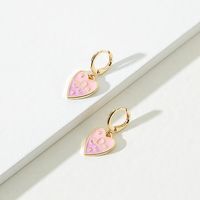 1 Pair Sweet Constellation Heart Shape Metal Enamel Women's Drop Earrings sku image 11