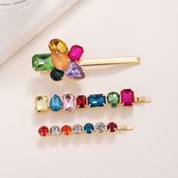 Simple Style Square Water Droplets Metal Plating Inlay Rhinestones Hair Clip 1 Piece main image 1