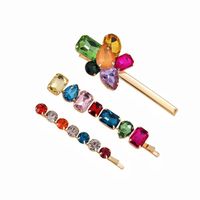 Simple Style Square Water Droplets Metal Plating Inlay Rhinestones Hair Clip 1 Piece main image 5