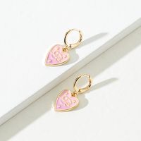 1 Pair Sweet Constellation Heart Shape Metal Enamel Women's Drop Earrings sku image 8
