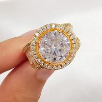 1 Piece Fashion Round Copper Plating Inlay Zircon Women's Open Ring main image 4