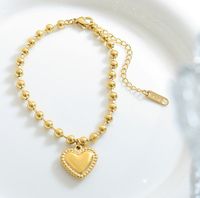 Simple Style Heart Shape Titanium Steel Bracelets Necklace 1 Piece sku image 1
