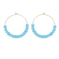 1 Pair Simple Style Round Mixed Materials Beaded Women's Earrings sku image 6