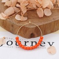 1 Pair Simple Style Round Mixed Materials Beaded Women's Earrings main image 4