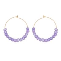 1 Pair Simple Style Round Mixed Materials Beaded Women's Earrings sku image 2
