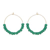1 Pair Simple Style Round Mixed Materials Beaded Women's Earrings sku image 5
