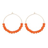 1 Pair Simple Style Round Mixed Materials Beaded Women's Earrings sku image 1