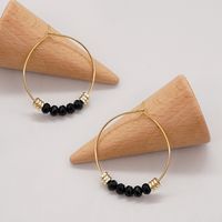 1 Pair Fashion Round Water Sticky Beads Beaded Women's Earrings main image 2