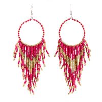 1 Pair Fashion Color Block Alloy Beaded Tassel Women's Earrings main image 4