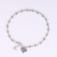 1 Piece Fashion Heart Shape Flower Alloy Plating Hollow Out Women's Anklet main image 3