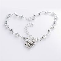 1 Piece Fashion Heart Shape Flower Alloy Plating Hollow Out Women's Anklet main image 2