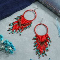 1 Pair Fashion Color Block Alloy Beaded Tassel Women's Earrings main image 2