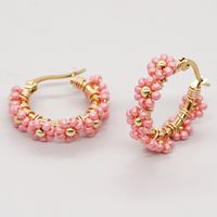 1 Pair Simple Style Flower Glass/colored Glaze Patchwork Women's Earrings sku image 5