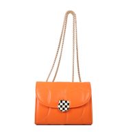Women's All Seasons Pu Leather Solid Color Fashion Square Flip Cover Shoulder Bag sku image 1