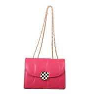Women's All Seasons Pu Leather Solid Color Fashion Square Flip Cover Shoulder Bag sku image 2