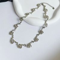 1 Piece Fashion Flower Alloy Plating Rhinestones Women's Layered Necklaces sku image 2