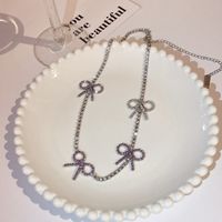 1 Piece Fashion Bow Knot Alloy Plating Rhinestones Women's Necklace main image 4
