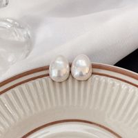 1 Pair Retro Geometric Imitation Pearl Polishing Women's Ear Studs main image 3