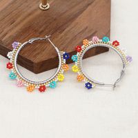 1 Pair Simple Style Round Glass/colored Glaze Patchwork Women's Earrings main image 4