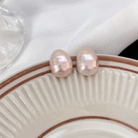 1 Pair Retro Geometric Imitation Pearl Polishing Women's Ear Studs main image 4