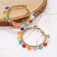 1 Pair Simple Style Round Glass/colored Glaze Patchwork Women's Earrings main image 3