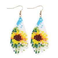 1 Pair Simple Style Round Glass/colored Glaze Patchwork Women's Earrings sku image 1