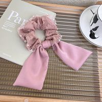 Fashion Bow Knot Cloth Inlay Artificial Pearls Hair Tie 1 Piece sku image 3