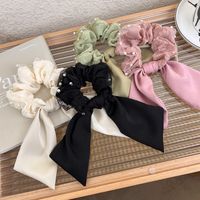 Fashion Bow Knot Cloth Inlay Artificial Pearls Hair Tie 1 Piece main image 2