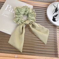 Fashion Bow Knot Cloth Inlay Artificial Pearls Hair Tie 1 Piece sku image 4