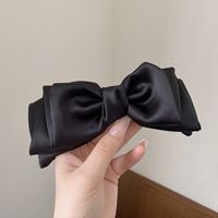 Sweet Solid Color Bow Knot Cloth Hair Clip 1 Piece sku image 2