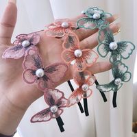 Fashion Butterfly Alloy Lace Inlay Artificial Pearls Hair Band 1 Piece main image 5