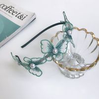 Moda Mariposa Aleación Cordón Embutido Perlas Artificiales Banda Para El Cabello 1 Pieza sku image 5