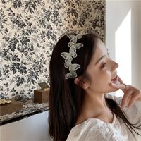 Fashion Butterfly Alloy Lace Inlay Artificial Pearls Hair Band 1 Piece main image 4