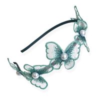 Moda Mariposa Aleación Cordón Embutido Perlas Artificiales Banda Para El Cabello 1 Pieza main image 2