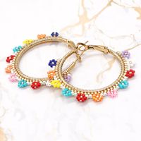 1 Pair Simple Style Round Glass/colored Glaze Patchwork Women's Earrings main image 1