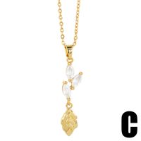 Simple Style Leaf Star Copper Plating Zircon Pendant Necklace 1 Piece main image 5