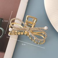 Moda Luna Nudo De Lazo Metal Embutido Diamantes De Imitación Perla Garras De Pelo 1 Pieza sku image 6