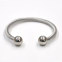 Fashion Solid Color Stainless Steel Bangle 1 Piece sku image 1
