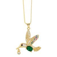 Fashion Bird Copper Plating Zircon Pendant Necklace 1 Piece sku image 2