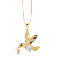 Fashion Bird Copper Plating Zircon Pendant Necklace 1 Piece sku image 1