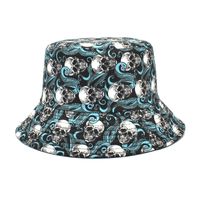 Unisex Fashion Skull Printing Wide Eaves Bucket Hat sku image 6