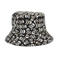Unisex Fashion Skull Printing Wide Eaves Bucket Hat sku image 7