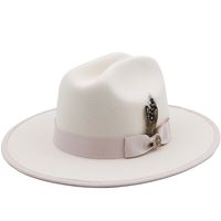 Unisex Fashion Solid Color Sewing Flat Eaves Fedora Hat main image 6