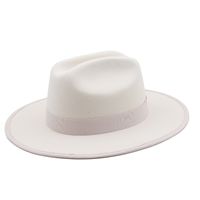 Unisex Fashion Solid Color Sewing Flat Eaves Fedora Hat main image 5