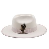 Unisex Fashion Solid Color Sewing Flat Eaves Fedora Hat main image 4
