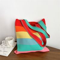 Women's Fashion Stripe Polyester Shopping Bags sku image 2